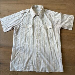 Vintage Christian Dior Men's White Striped Shirt.